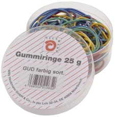 Wihedü Gummiringe - farbig sortiert, Dose mit 25g Gummiringe sortiert sortiert 25 g