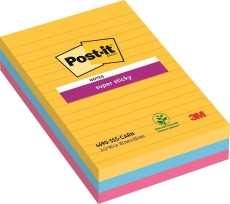 Post-it® SuperSticky Haftnotiz Super Sticky Notes - 101 x 152 mm, liniert, 3x 90 Blatt Haftnotiz