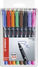 STABILO® Folienstift - OHPen universal - permanent fein - 8er Pack - mit 8 verschiedenen Farben