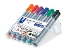 Staedtler® Lumocolor® 356 B flipchart marker - Keilspitze, 6 Farben sortiert Flipchartmarker