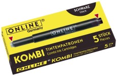 ONLINE® Tintenkombipatrone - 5 Stück, schwarz Tintenpatrone schwarz 5 Patronen