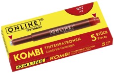 ONLINE® Tintenkombipatrone - 5 Stück, rot Tintenpatrone rot 5 Patronen