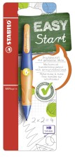 STABILO® Ergonomischer Druck-Bleistift für Linkshänder - EASYergo 1.4 in ultramarinblau/neonorange - Einzelstift - inklusive 3 dünner Minen - Härtegrad HB