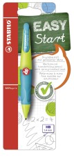 STABILO® Ergonomischer Druck-Bleistift für Rechtshänder - EASYergo 1.4 in neonlimonengrün/aquamarin - Einzelstift - inklusive 3 dünner Minen - Härtegrad HB