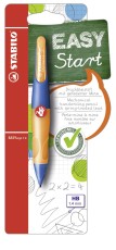 STABILO® Ergonomischer Druck-Bleistift für Rechtshänder - EASYergo 1.4 in ultramarinblau/neonorange - Einzelstift - inklusive 3 dünner Minen - Härtegrad HB