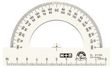 M+R Winkelmesser Halbkreis, Polystyrol, von 0° bis 180°, 100 mm, glasklar Winkelmesser 180° 10 cm