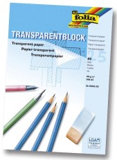 Folia Transparentpapier - 80g, A4 Block, 25 Blatt Transparentpapier A4 80 g/qm 25