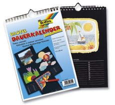 Folia Bastelkalender - A4, blanco, schwarz, 13 Blatt + 1 zusätzliches Deckblatt Bastelkalender
