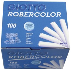 GIOTTO Tafelkreide Robercolor - rund, weiß, 100 Stück staubfrei Kreide Karton mit 100 Stück weiß