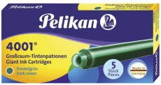 Pelikan® Tintenpatrone 4001® GTP/5 - dunkelgrün, 5 Patronen Tintenpatrone dunkelgrün 5 Patronen