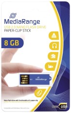 MediaRange USB Nano-Speicherstick CLIP-ON - blau, 8GB mit Büroklammer-Funktion USB Stick 8 GB blau