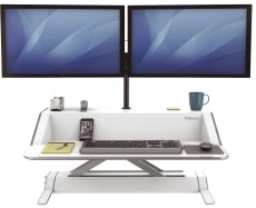 Fellowes® Lotus Sitz-Steh Workstation - weiß Monitorarme nicht im Lieferumfang enthalten. weiß