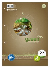 Staufen® green Ringbucheinlage - LIN22, A4, 50 Blatt, 70g/qm, 5mm, kariert Ringbucheinlage A4 50