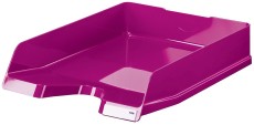HAN Briefablage VIVA - A4/C4, hochglänzend, stapelbar, New Colours pink mit Beschriftungsclip pink