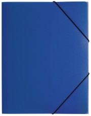 Pagna® Gummizugmappe Lucy Basic - A4, blau, PP, 3 Einschlagklappen Dreiflügelmappe A4 blau 245 mm