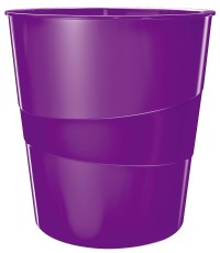 Leitz 5278 Papierkorb WOW - 15l, Polystyren, violett metallic Papierkorb violett metallic 15 Liter