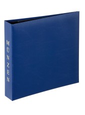 Pagna® Münzalbum Kunstleder blau mit Goldprägung MÜNZEN Münzalbum 4-Ring-Mechanik blau
