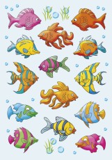 Herma 3333 Sticker DECOR Fische Deko-Etiketten Fische mehrfarbig Papier permanent haftend 3