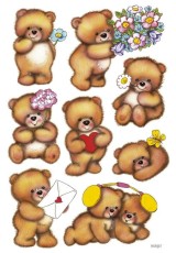 Herma 3578 Sticker DECOR Bären mit Blumen Deko-Etiketten Bären mehrfarbig Papier permanent haftend