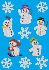 Herma 3733 Sticker MAGIC Schneemänner, glittery Weihnachtsetiketten Schneemänner mehrfarbig