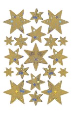 Herma 3902 Sticker DECOR Sterne 6-zackig, gold, Holographie Weihnachtsetiketten Sterne gold