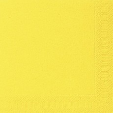 Duni Cocktail-Servietten 3lagig Tissue Uni gelb, 24 x 24 cm, 20 Stück Servietten gelb 24 x 24 cm