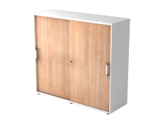 Schiebetürschrank 3OH 120cm CE Weiß/Nussb.