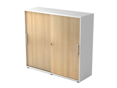 Schiebetürschrank 3OH 120cm RE Weiß/Eiche