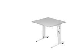 Schreibtisch C-Fuß 80x80cm Grau/Weiß