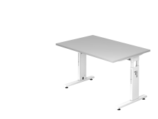 Schreibtisch C-Fuß 120x80cm Grau/Weiß