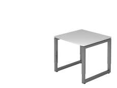 Schreibtisch O-Fuß eckig 80x80cm Grau/Graphit