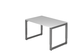 Schreibtisch O-Fuß eckig 120x80cm Grau/Graphi