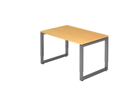 Schreibtisch O-Fuß eckig 120x80cm Buche/Graph