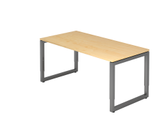Schreibtisch O-Fuß eckig 160x80cm Ahorn/Graph
