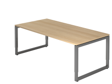 Schreibtisch O-Fuß eckig 200x100cm Eiche/Grap