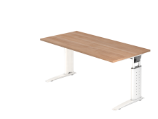 Schreibtisch C-Fuß 160x80cm Nussbaum/Weiß