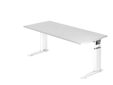 Schreibtisch C-Fuß 180x80cm Weiß/Weiß