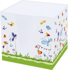 RNK Verlag Notizklotz Schmetterlinge - 900 Blatt, 70 g/qm, weiß, 92 x 92 x 92 mm Zettelbox 70 g/qm