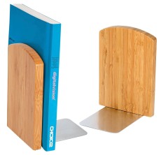 WEDO® Buchstützen-Set - Bambus, 2-tlg. Lieferung im Geschenkkarton. Buchstütze Bambus braun 12 cm