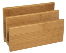 WEDO® Briefständer - Bambus Lieferung im Geschenkkarton. Kartenständer Bambus braun 14 cm 9 cm