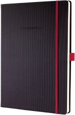 SIGEL Notizbuch Conceptum Red Edition - ca. A4, kariert, schwarz, Hardcover Notizbuch kariert