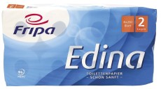 Fripa Toilettenpapier Edina - 2-lagig, geprägt, hochweiß, 8 Rollen à 250 Blatt Toilettenpapier