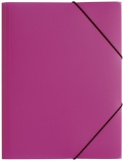 Pagna® Gummizugmappe Lucy Colours - A4, PP, pink  transluzent 3 Einschlagklappen Dreiflügelmappe