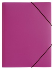 Pagna® Gummizugmappe Lucy Colours - A3, PP, pink  transluzent 3 Einschlagklappen Dreiflügelmappe