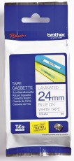 Brother TZe-253 Schriftbandkassette - laminiert, 24 mm x 8 m, blau auf weiß Schriftband 24 mm 8 m