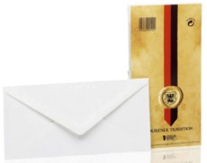 Rössler Papier Briefhülle Dürener Tradition - DL, 25 Stück, weiß, Leinen DIN lang weiß