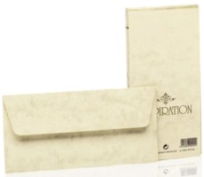 Rössler Papier Briefhülle Inspiration - DL, 20 Stück, chamois marmora Briefumschlag ohne Fenster
