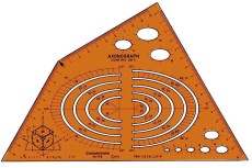 Standardgraph Axonograph Isometric Schablone 240 x 135 mm 4 - 105 mm 30°, 60°, 90°