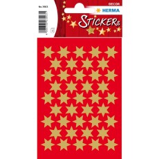 Herma 3903 Sticker DECOR Sterne 6-zackig, gold Ø 14 mm Mindestabnahmemenge = 10 Pack Sterne gold