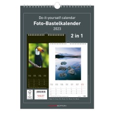 AlphaEdition Foto-Bastelkalender Do-it Yourself - 21 x 29,7 cm, 2 in 1, schwarz/weiß Bastelkalender